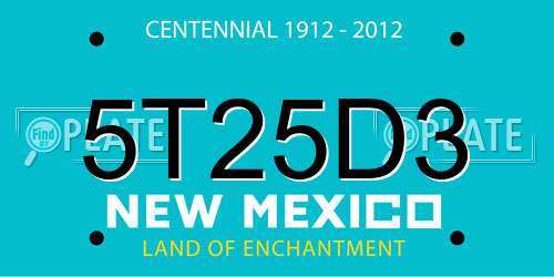 5T25D3 New Mexico License Plate