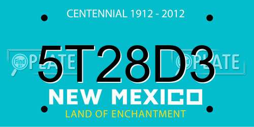 5T28D3 New Mexico License Plate