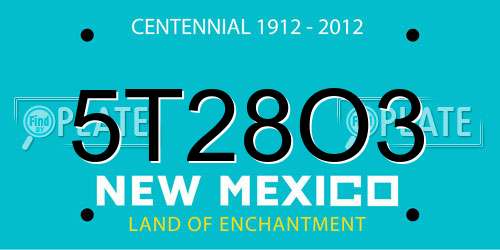 5T28O3 New Mexico License Plate
