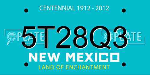5T28Q3 New Mexico License Plate