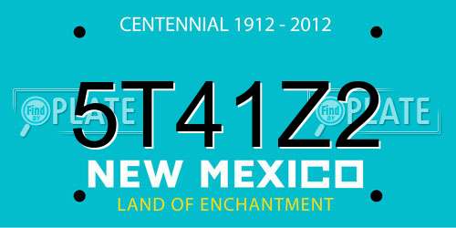 5T41Z2 New Mexico License Plate
