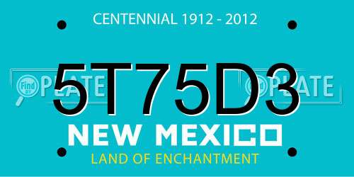 5T75D3 New Mexico License Plate