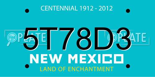 5T78D3 New Mexico License Plate
