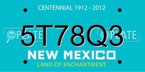 5T78Q3 New Mexico License Plate
