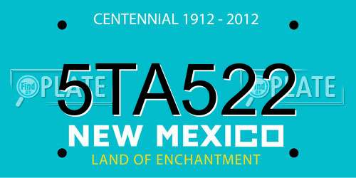 5TA522 New Mexico License Plate