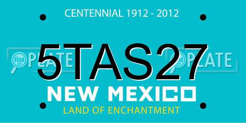 5TAS27 New Mexico License Plate