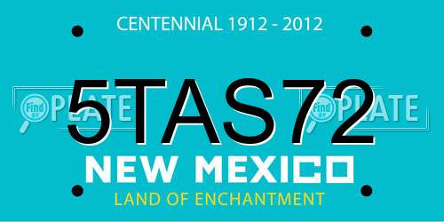 5TAS72 New Mexico License Plate