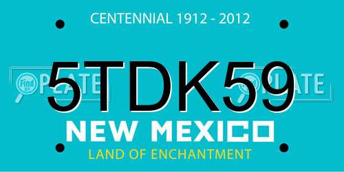 5TDK59 New Mexico License Plate