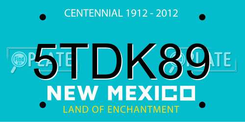 5TDK89 New Mexico License Plate