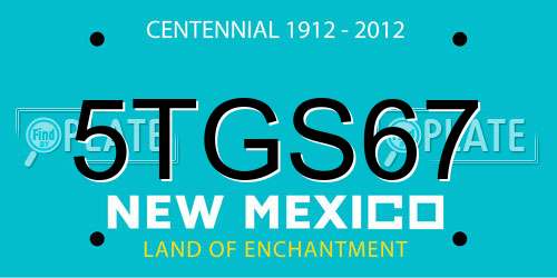 5TGS67 New Mexico License Plate