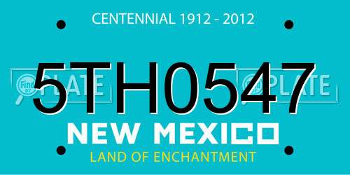 5TH0547 New Mexico License Plate