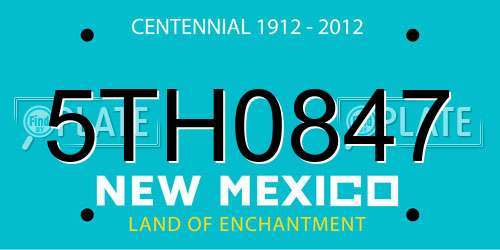 5TH0847 New Mexico License Plate