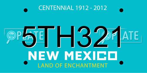 5TH321 New Mexico License Plate