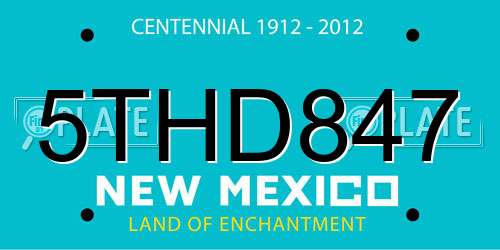 5THD847 New Mexico License Plate