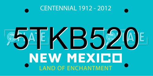 5TKB520 New Mexico License Plate