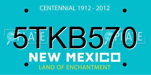 5TKB570 New Mexico License Plate