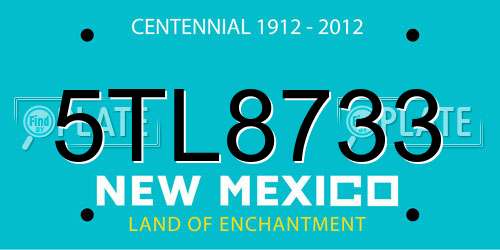 5TL8733 New Mexico License Plate