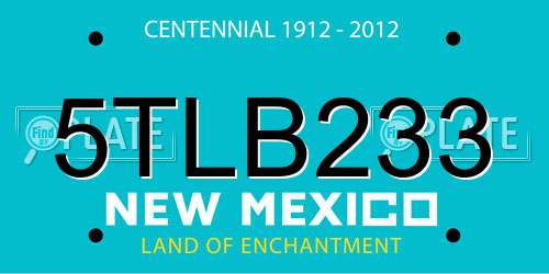 5TLB233 New Mexico License Plate