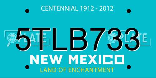 5TLB733 New Mexico License Plate