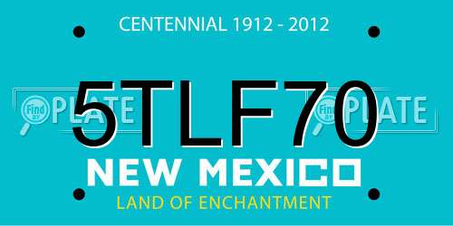 5TLF70 New Mexico License Plate