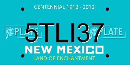 5TLI37 New Mexico License Plate