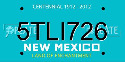 5TLI726 New Mexico License Plate