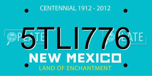 5TLI776 New Mexico License Plate