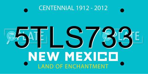 5TLS733 New Mexico License Plate
