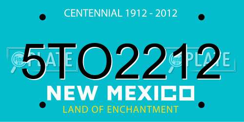 5TO2212 New Mexico License Plate