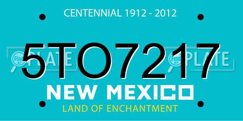 5TO7217 New Mexico License Plate