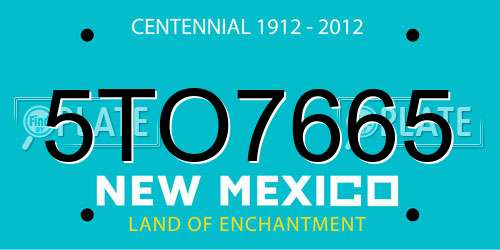 5TO7665 New Mexico License Plate