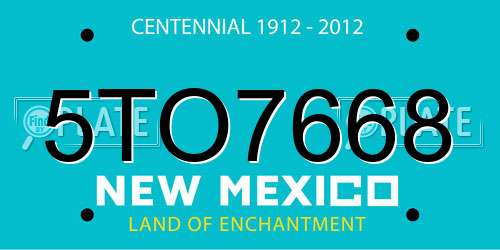 5TO7668 New Mexico License Plate