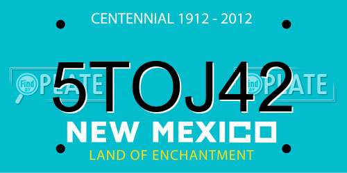 5TOJ42 New Mexico License Plate