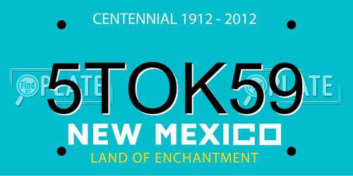 5TOK59 New Mexico License Plate