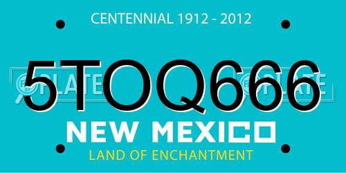 5TOQ666 New Mexico License Plate