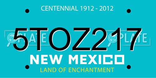 5TOZ217 New Mexico License Plate