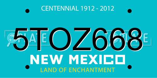5TOZ668 New Mexico License Plate