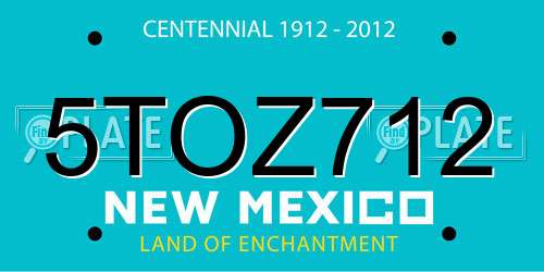 5TOZ712 New Mexico License Plate