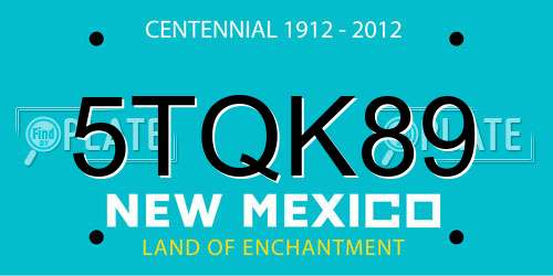 5TQK89 New Mexico License Plate