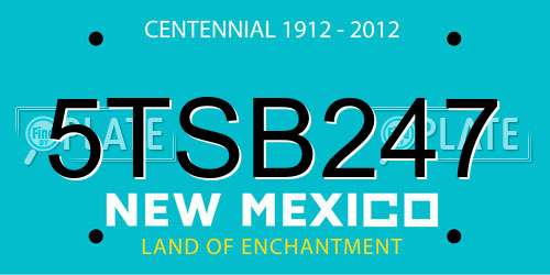 5TSB247 New Mexico License Plate