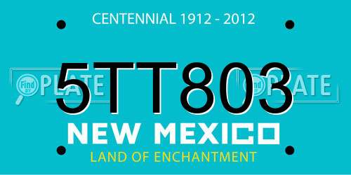 5TT803 New Mexico License Plate