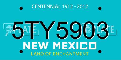 5TY5903 New Mexico License Plate