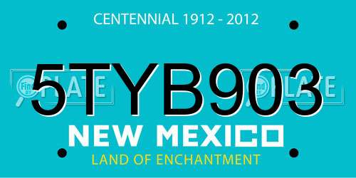 5TYB903 New Mexico License Plate