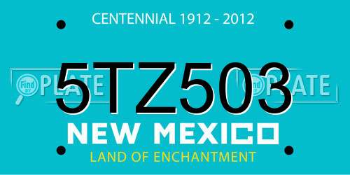 5TZ503 New Mexico License Plate