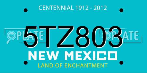 5TZ803 New Mexico License Plate