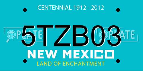5TZB03 New Mexico License Plate