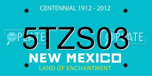 5TZS03 New Mexico License Plate