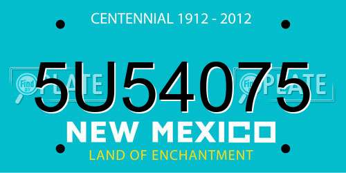 5U54075 New Mexico License Plate