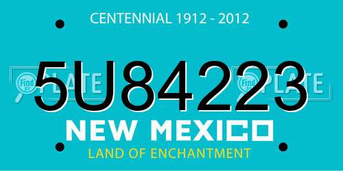 5U84223 New Mexico License Plate