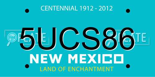 5UCS86 New Mexico License Plate
